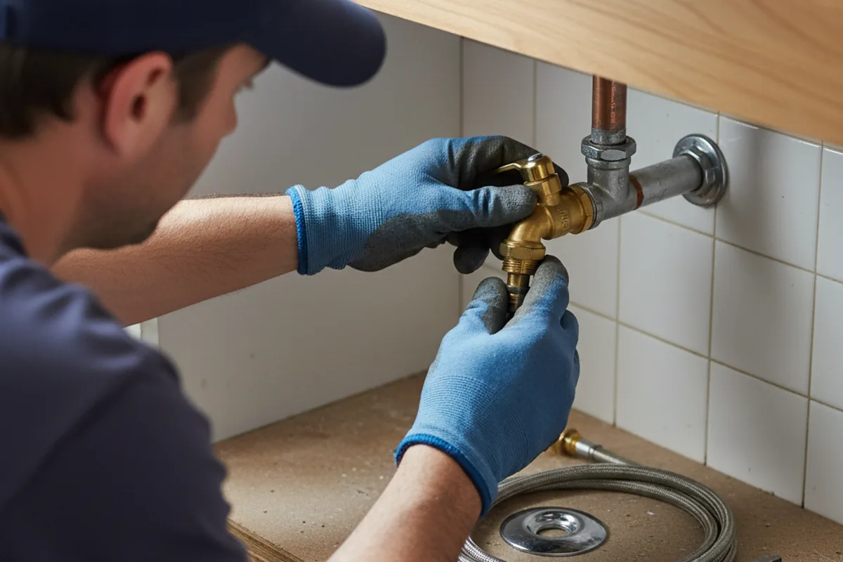 Shutoff valve and fitting work during Faucet and Fixture Repair in Labadieville